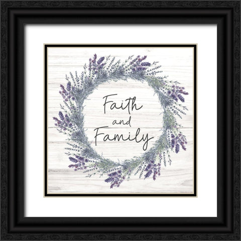 Faith and Family Black Ornate Wood Framed Art Print with Double Matting by ND Art