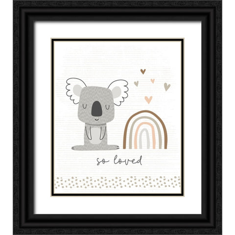 So Loved Koala Black Ornate Wood Framed Art Print with Double Matting by ND Art