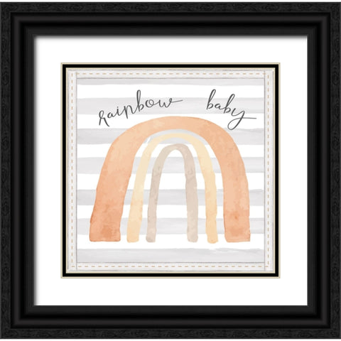 Rainbow Baby Black Ornate Wood Framed Art Print with Double Matting by ND Art