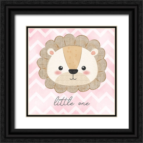 Little One Lion Black Ornate Wood Framed Art Print with Double Matting by ND Art