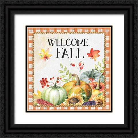 Welcome Fall Black Ornate Wood Framed Art Print with Double Matting by ND Art