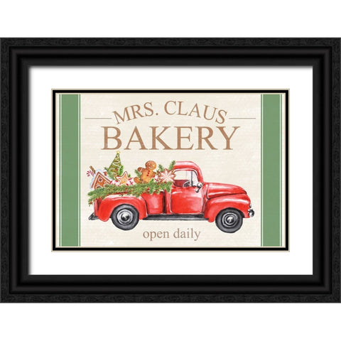Mrs. Claus Bakery Black Ornate Wood Framed Art Print with Double Matting by ND Art