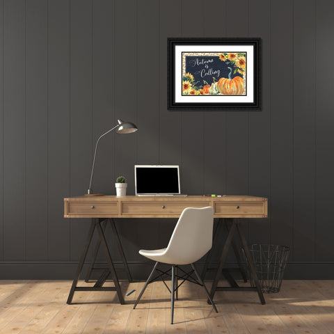 Autumn is Calling Black Ornate Wood Framed Art Print with Double Matting by ND Art