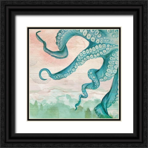 Tentacles Black Ornate Wood Framed Art Print with Double Matting by ND Art