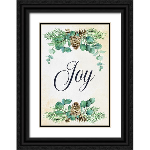 Joy Black Ornate Wood Framed Art Print with Double Matting by ND Art
