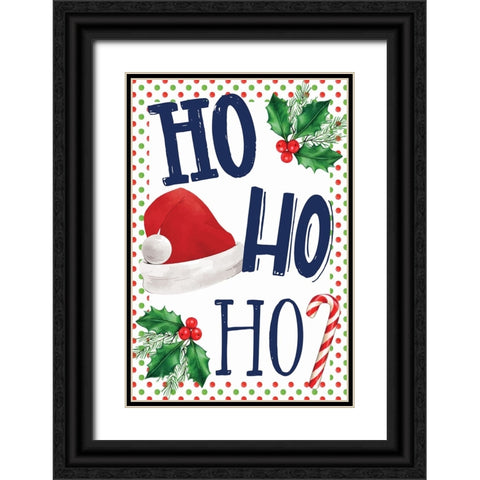 Ho Ho Ho Black Ornate Wood Framed Art Print with Double Matting by ND Art
