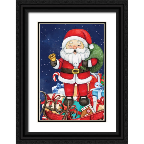 Santa II Black Ornate Wood Framed Art Print with Double Matting by ND Art