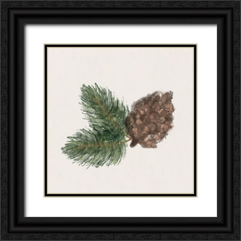 Pinecone Black Ornate Wood Framed Art Print with Double Matting by ND Art