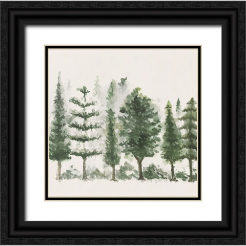 Trees Black Ornate Wood Framed Art Print with Double Matting by ND Art
