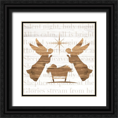 Nativity Black Ornate Wood Framed Art Print with Double Matting by ND Art