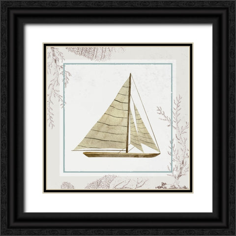 Sail Boat Black Ornate Wood Framed Art Print with Double Matting by ND Art