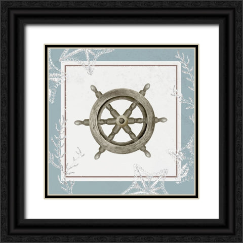 Helm Black Ornate Wood Framed Art Print with Double Matting by ND Art