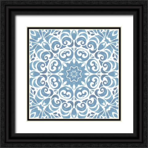 Coastal Blue Pattern II Black Ornate Wood Framed Art Print with Double Matting by ND Art