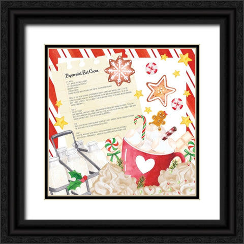 Peppermint Cocoa Black Ornate Wood Framed Art Print with Double Matting by ND Art