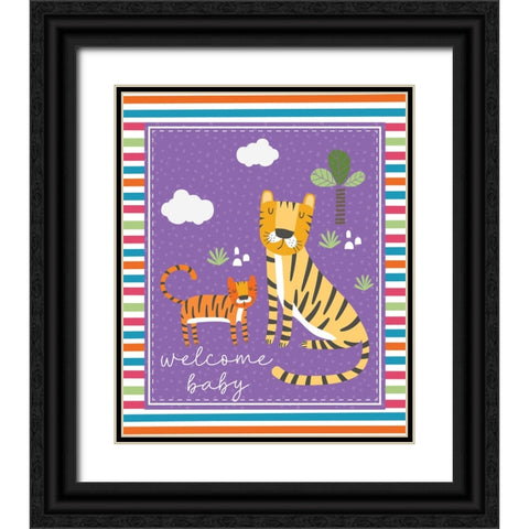 Welcome Baby Black Ornate Wood Framed Art Print with Double Matting by ND Art