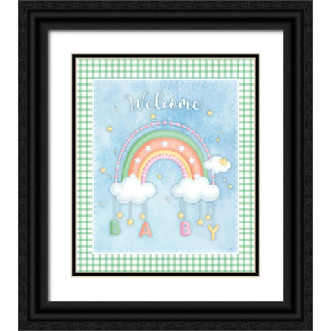 Welcome Baby Black Ornate Wood Framed Art Print with Double Matting by ND Art