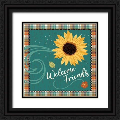 Welcome Friends Black Ornate Wood Framed Art Print with Double Matting by ND Art