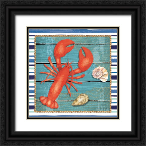 Lobster Black Ornate Wood Framed Art Print with Double Matting by ND Art