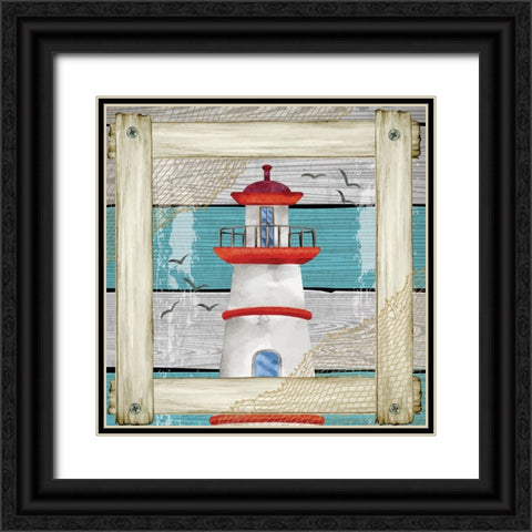 Lighthouse Black Ornate Wood Framed Art Print with Double Matting by ND Art