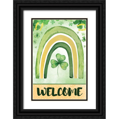 St. Patricks Welcome Black Ornate Wood Framed Art Print with Double Matting by ND Art