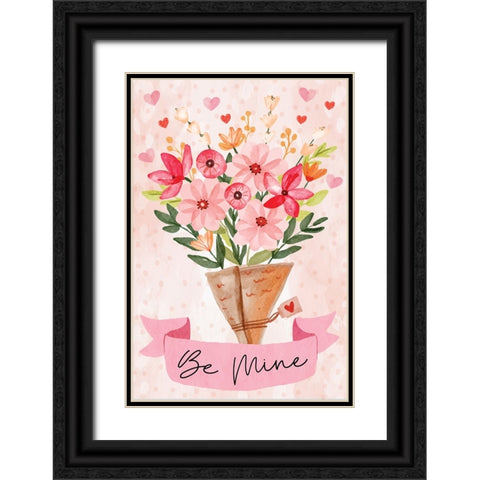 Be Mine Black Ornate Wood Framed Art Print with Double Matting by ND Art