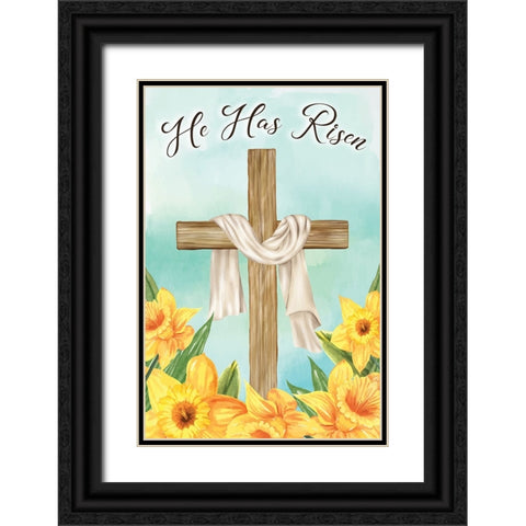 He Has Risen Black Ornate Wood Framed Art Print with Double Matting by ND Art