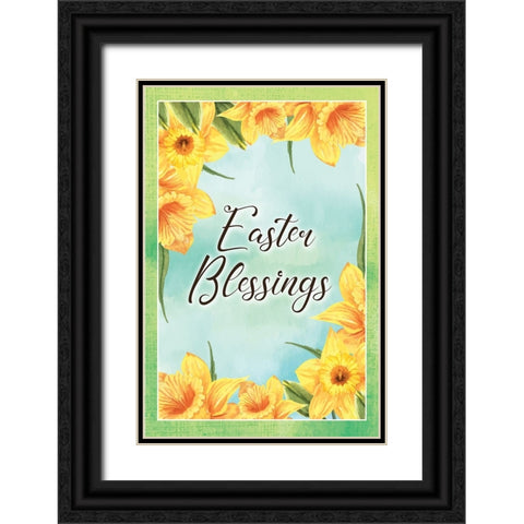 Easter Blessings Black Ornate Wood Framed Art Print with Double Matting by ND Art