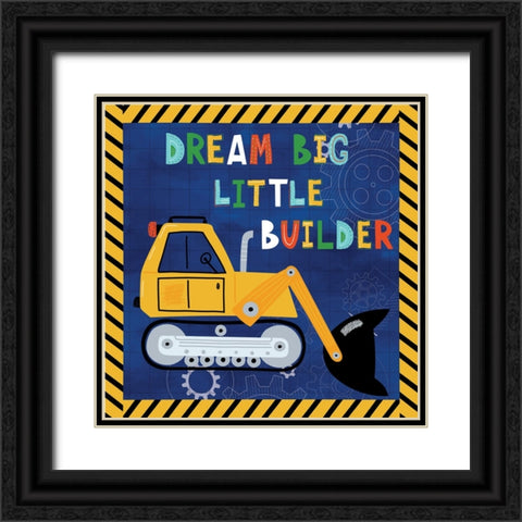 Dream Big, Little Builder Black Ornate Wood Framed Art Print with Double Matting by ND Art
