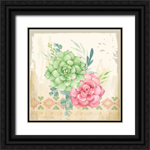 Southwest Cactus Black Ornate Wood Framed Art Print with Double Matting by ND Art