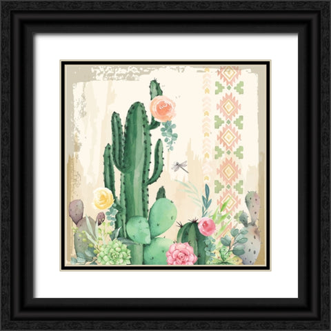 Southwest Cactus IV Black Ornate Wood Framed Art Print with Double Matting by ND Art
