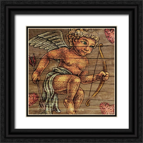 Cupids Arrow Black Ornate Wood Framed Art Print with Double Matting by BoMo