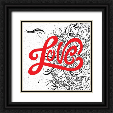 Lovin Black Ornate Wood Framed Art Print with Double Matting by BoMo