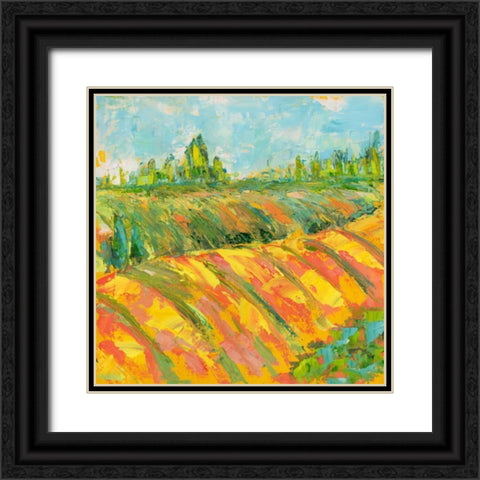 Cheerful Wine Country Black Ornate Wood Framed Art Print with Double Matting by Pamela J. Wingard