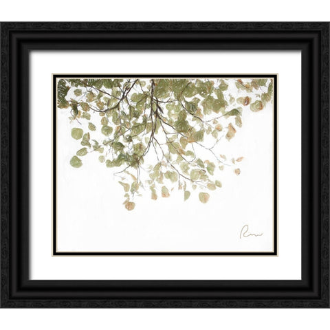 Aspen Leaves Black Ornate Wood Framed Art Print with Double Matting by Murdock, Ramona