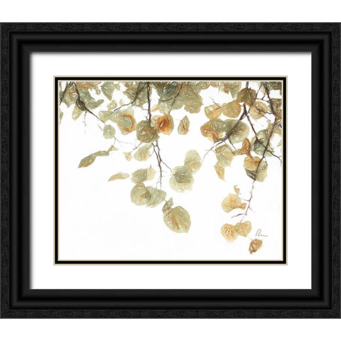 Aspen Leaves II Black Ornate Wood Framed Art Print with Double Matting by Murdock, Ramona