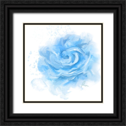 Blue Rose Black Ornate Wood Framed Art Print with Double Matting by Murdock, Ramona