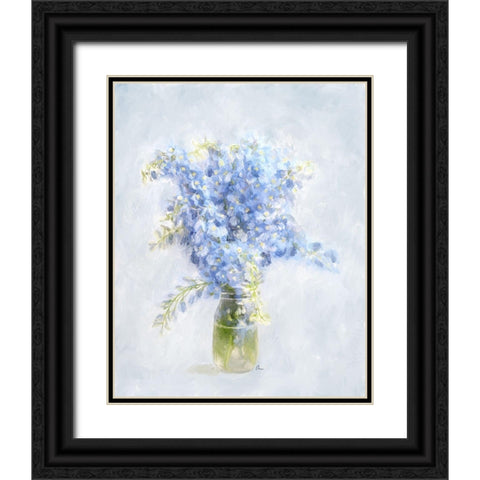Delphinium Delight I Black Ornate Wood Framed Art Print with Double Matting by Murdock, Ramona
