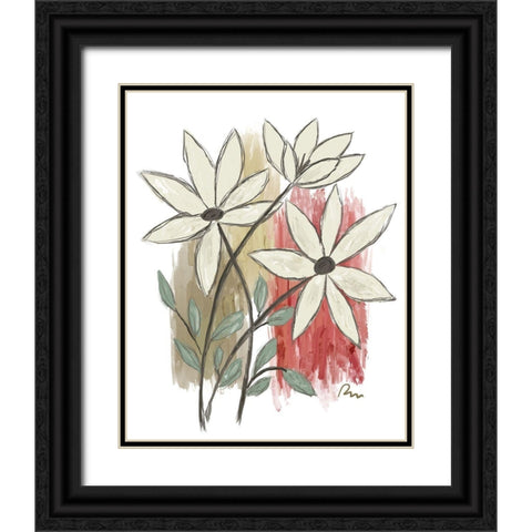 Patchwork Floral II Black Ornate Wood Framed Art Print with Double Matting by Murdock, Ramona