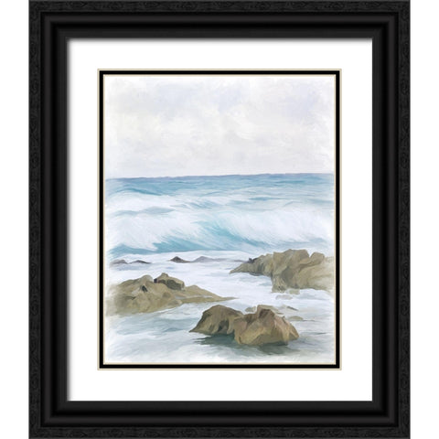 Wave Therapy II Black Ornate Wood Framed Art Print with Double Matting by Murdock, Ramona