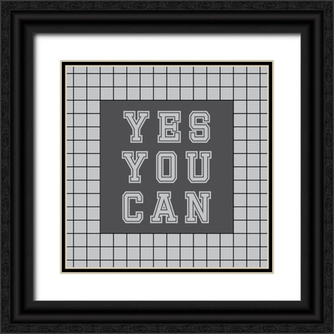 Yes You Can Black Ornate Wood Framed Art Print with Double Matting by Murdock, Ramona