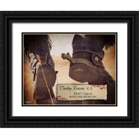 Cowboy III Black Ornate Wood Framed Art Print with Double Matting by Eva, Shawnda