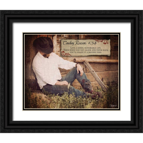 Reason No. 34 Black Ornate Wood Framed Art Print with Double Matting by Eva, Shawnda