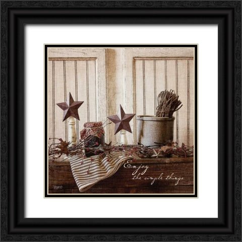 Enjoy the Simple Things Black Ornate Wood Framed Art Print with Double Matting by Eva, Shawnda
