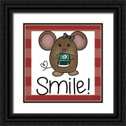 Smile! Black Ornate Wood Framed Art Print with Double Matting by Dicks, Stephanie