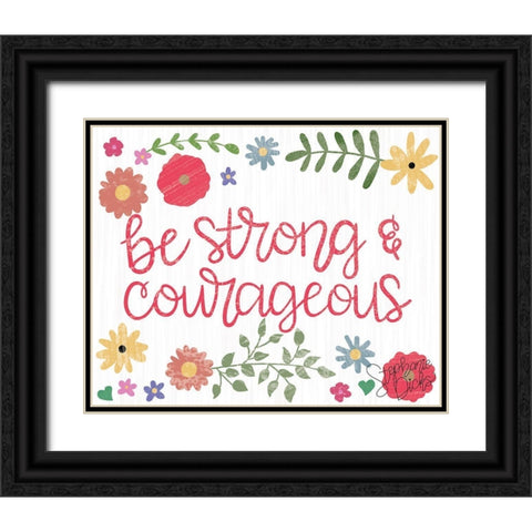 Be Strong Black Ornate Wood Framed Art Print with Double Matting by Dicks, Stephanie