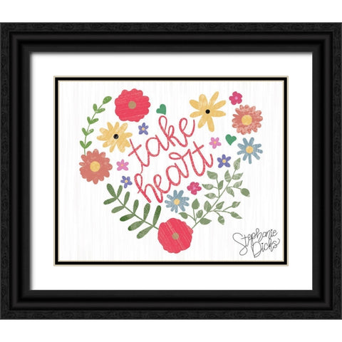 Take Heart Black Ornate Wood Framed Art Print with Double Matting by Dicks, Stephanie
