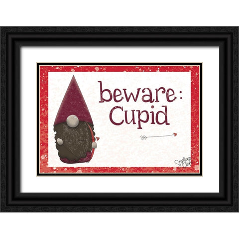 Cupid Black Ornate Wood Framed Art Print with Double Matting by Dicks, Stephanie