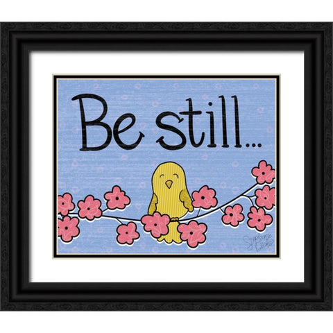 Be Still Black Ornate Wood Framed Art Print with Double Matting by Dicks, Stephanie