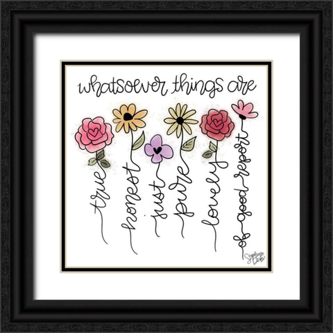 Words of Love II Black Ornate Wood Framed Art Print with Double Matting by Dicks, Stephanie