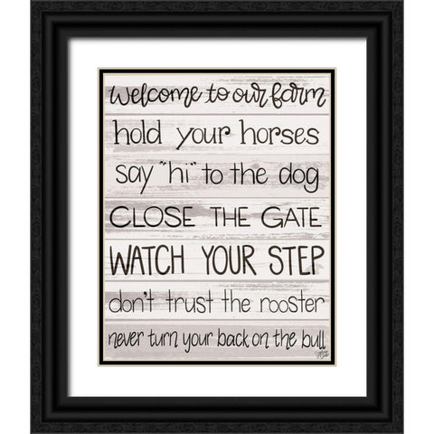 Welcome Black Ornate Wood Framed Art Print with Double Matting by Dicks, Stephanie